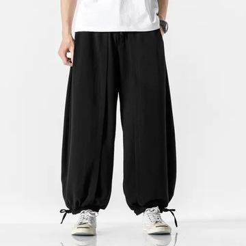 2022 Summer Men Wide Crotch Harem Pants Male Cropp