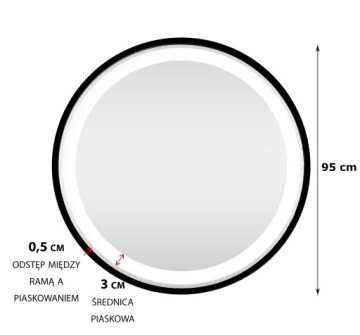 СВЕТОДИОДНОЕ ЗЕРКАЛО ДЛЯ ВАННОЙ 95 СМ, ЧЕРНАЯ РАМА LOFT