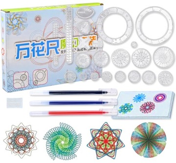 НАБОР CREATIVE SPIROGRAPH XL ДЛЯ РИСОВАНИЯ УЗОРОВ ШАБЛОНЫ РУЧКИ КАРТОЧКИ