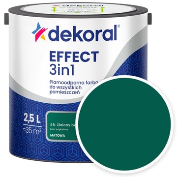 Dekoral Effect 3w1 Farba PLAMOODPORNA matowa zielony butelkowy 2,5l
