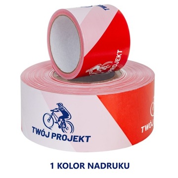 16x Taśma ostrzegawcza folia ogrodzeniowa logo 75mm/100m - 1 kolor nadruku