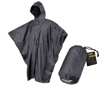 Texar Poncho Przeciwdeszczowe Czarne RipStop + pokrowiec 5000