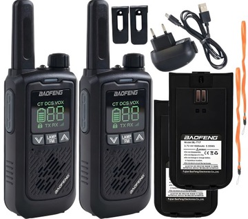 2x Baofeng BF-T17 Мини-коротковолновая рация Łoki Toki PMR, 16 каналов