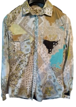 ETRO oryginalna włoska bawełniana damska koszulowa bluzka koszula 42