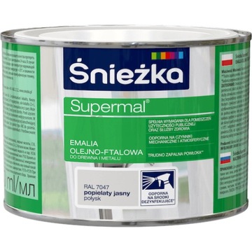 ŚNIEŻKA Supermal Emalia Olejno-ftalowa RAL7047 0,4 L