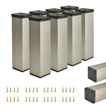 8x NÓŻKA NOGA MEBLOWA STOPKA REGULOWANA 15 CM INOX