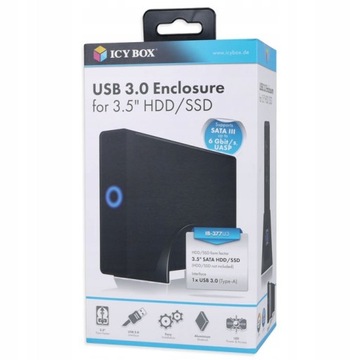 IcyBox 3,5'' HDD CASE USB 3.0 IB-377U3 с блоком питания