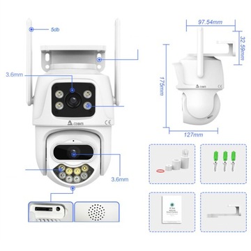 ZEWNĘTRZNA OBROTOWA KAMERA IP WIFI 6MPX 4K ULTRA HD 4x ZOOM DO MONITOROWANIA PL