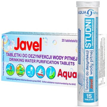 TABLETKI do UZDATNIANIA WODY PITNEJ JAVEL + STUDNI