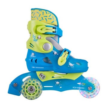 ROLKI WROTKI WORKER świecące kółka blue XS 26-29