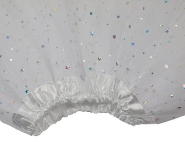 ЮБКА ТЮЛЬ со ЗВЕЗДАМИ, подкладка, 30 см, белый - ангел