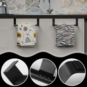 Вешалки 2 шт. Черный чердак для кухонных полотенец в ванной комнате для шкафа