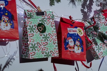 АДВЕНТ-календарь DIY сумки 24шт наклейки ЭКОЛОГИЧЕСКИЙ своими руками