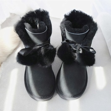 buty śniegowe Zimowe z prawdziwej kożucha damskie wełna owcza Australia ś