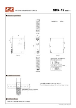 Импульсный источник питания для DIN-рейки НДР-75-12 75,6 Вт 12 В постоянного тока 6,3 А