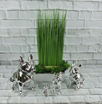 Керамическая фигурка черного бульдога H32