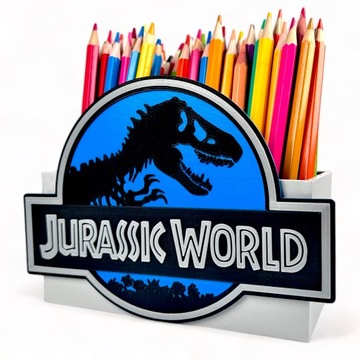 Organizer na biurko na kredki w stylu Jurassic 3D Prezent na urodziny dino