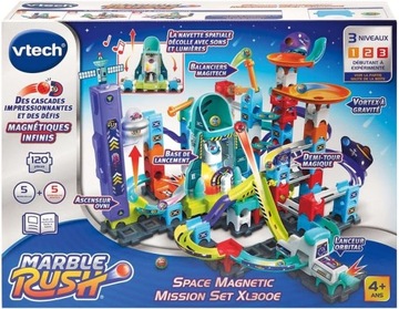 DUŻY TOR KULKOWY KULECZKOWY VTECH MARBLE RUSH 130 ELEMENTÓW KULKI KULODROM