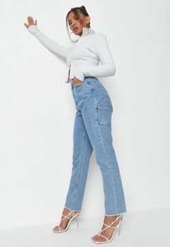 MISSGUIDED KLASYCZNE SPODNIE JEANSOWE M