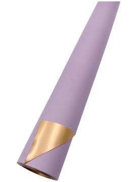 Folia florystyczna do pakowania Rolka 58cm x 8m Jasny fiolet i złota SJCZ-1