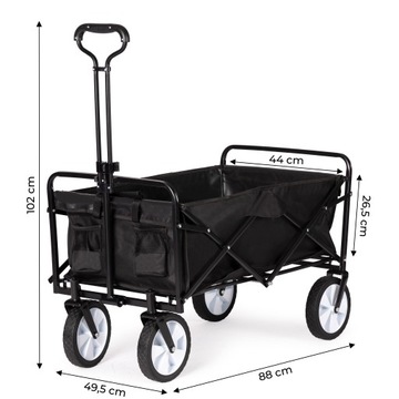 Тележка ТРАНСПОРТНАЯ, складная, садовая, пляжная, РУЛЕВЫЕ КОЛЕСА, ПРОЧНОЕ ДНО, до 80КГ