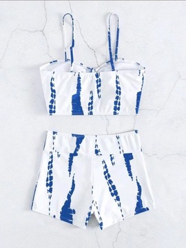 2023 Tie Dye Bikini sznurkiem strój kąpielowy kobiety spodenki z wysokim