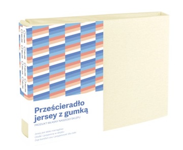 PRZEŚCIERADŁO Z GUMKĄ 90X200 KREMOWE BAWEŁNIANE JERSEY EKRI ECRU GĘSTE