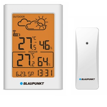 STACJA POGODY BLAUPUNKT WS15WH TEMPERATURA WILGOTNOŚĆ BUDZIK ALARM