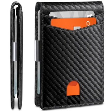 Smart Wallet skórzany portfel slim 1,5 cm RFID Czarny