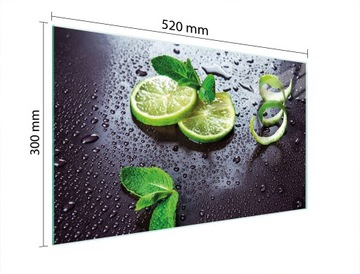 SZKLANA DESKA DO KROJENIA 52x30 LIMONKA SZYBA HARTOWANA
