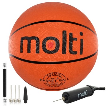 Тренировочный баскетбольный мяч размер 5 + насос Молти.