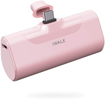POWERBANK KOMPAKTOWY USB C 4500 RÓŻOWY DOŁĄCZANY