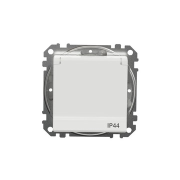Sedna Design & Elements Gniazdo pojedyncze z/u i przesłonami IP44 białe