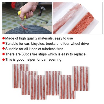 Zestaw 30 szt. pasków do opon bezdętkowych. Pomarańczowy plastikowy T8