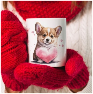 Кружка ко Дню святого Валентина с собачкой, подарок.