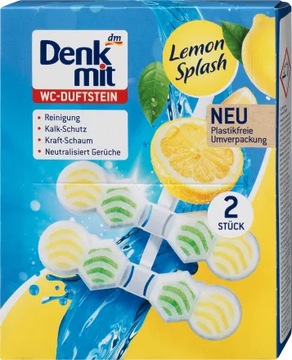 Kostka zawieszka DENKMIT cytrynowa 0,24l czyszczenie WC z NIEMIEC