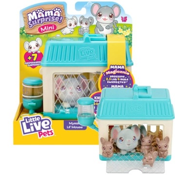 MAMA SURPRISE MYSZKA Z DZIEĆMI MINI NIEBIESKA LITTLE LIVE PETS COBI MYSZKI
