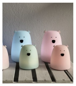 Rabbit + Friends СИЛИКОНОВАЯ Лампа Teddy Bear, БЕЛЫЙ ПУЛЬТ