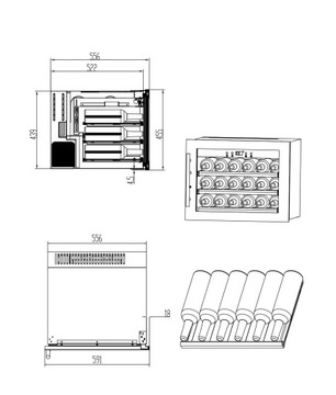 Винный погреб BERG BRGSW18, черное стекло