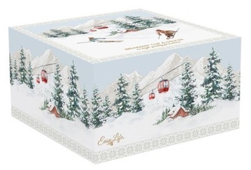 Лыжник Большая фарфоровая чашка с блюдцем в коробке 400 мл