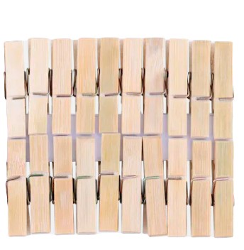 KLAMERKI DREWNIANE SPINACZE BAMBUS 6CM 20 szt ZESTAW DEKORACYJNY DIY