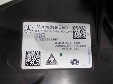 MERCEDES CITAN II 420 A420 21-24 SVĚTLO PŘEDNÍ PRAVÁ ORIG. EU !!!