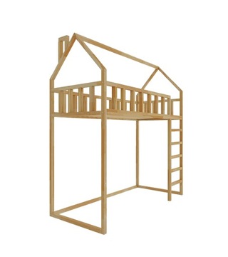 Łóżko domek na antresoli ZOSIA 200x90 DREWNO 100%
