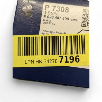 BOSCH FILTR OLEJE