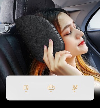 АВТОМОБИЛЬНЫЙ ПОДГОЛОВНИК, РЕГУЛИРУЕМАЯ НА 180°, ПОДУШКА ДЛЯ ПУТЕШЕСТВИЯ ЗА ГОЛОВОЙ, ЧЕРНАЯ