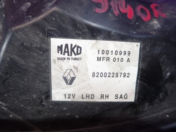 RENAULT CLIO II THALIA I FACELIFT FL 01-05 SVĚTLO SVĚTLOMET PRAVÝ 8200228792