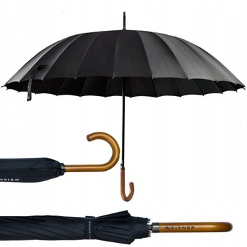 WEISNER ORYGINALNY PARASOL PARASOLKA MĘSKA DAMSKA 16 DRUTÓW ELEGANCKA