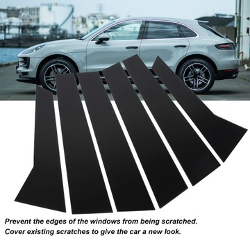 6 KS. SLUPKY SLOUPU B ZAKONČENÉ LESKLÁ ČERNÁ NÁLEPKA NA OKNO VNĚJŠÍ DO MACAN 95B 2