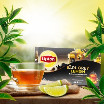 Набор чая Lipton черный ароматизированный EARL GREY, LEMON 2х50 шт.