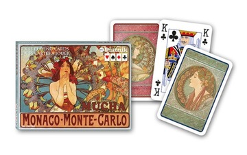 Karty kolekcjonerskie Piatnik 2 talie Mucha Monte Carlo Prezent